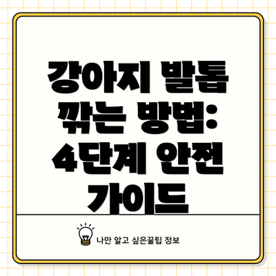 강아지 발톱 깎는 방법: 4단계 안전 가이드