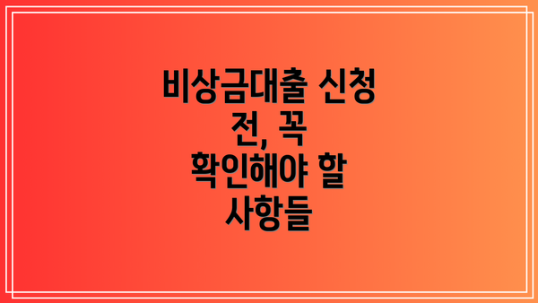 비상금대출 신청 전, 꼭 확인해야 할 사항들