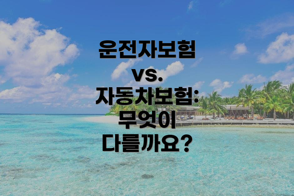 운전자보험 vs. 자동차보험: 무엇이 다를까요?