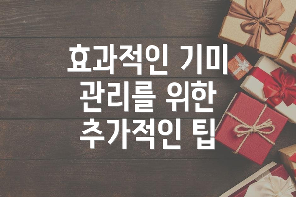 효과적인 기미 관리를 위한 추가적인 팁