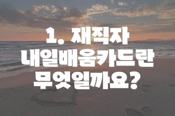 1. 재직자 내일배움카드란 무엇일까요?
