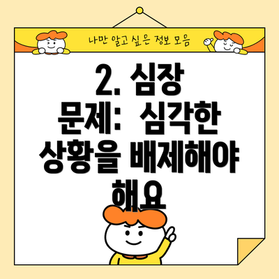 2. 심장 문제: 심각한 상황을 배제해야 해요