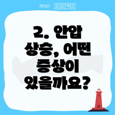 2. 안압 상승, 어떤 증상이 있을까요?