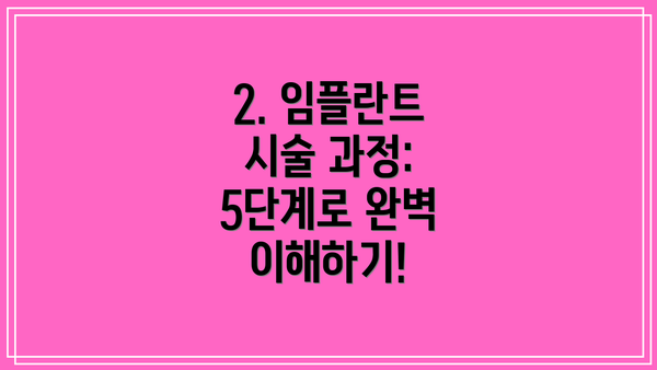 2. 임플란트 시술 과정: 5단계로 완벽 이해하기!