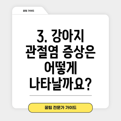 3. 강아지 관절염 증상은 어떻게 나타날까요?