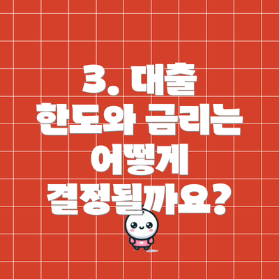 3. 대출 한도와 금리는 어떻게 결정될까요?