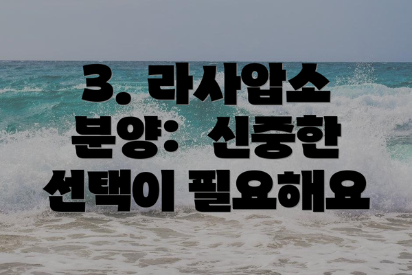 3. 라사압소 분양: 신중한 선택이 필요해요