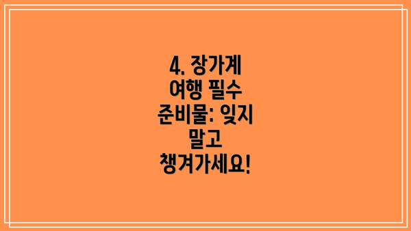 4. 장가계 여행 필수 준비물: 잊지 말고 챙겨가세요!