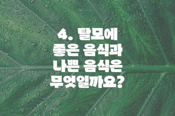 4. 탈모에 좋은 음식과 나쁜 음식은 무엇일까요?
