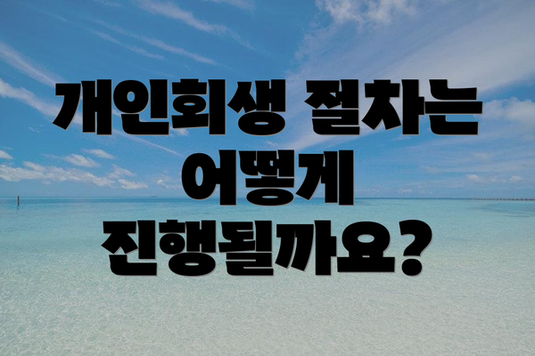 개인회생 절차는 어떻게 진행될까요?