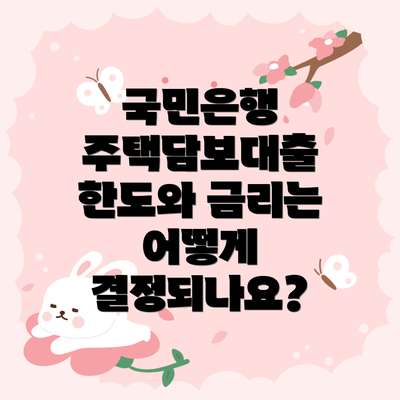 국민은행 주택담보대출 한도와 금리는 어떻게 결정되나요?