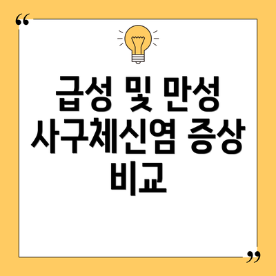 급성 및 만성 사구체신염 증상 비교