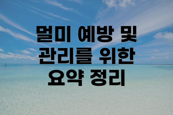 멀미 예방 및 관리를 위한 요약 정리