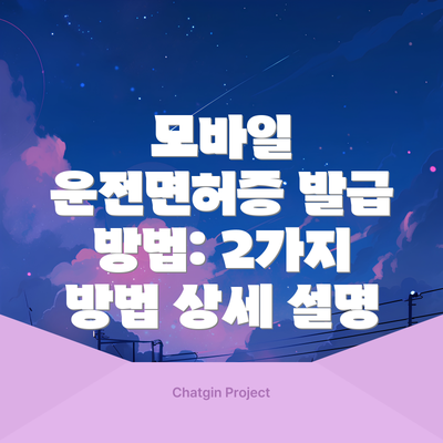 모바일 운전면허증 발급 방법: 2가지 방법 상세 설명