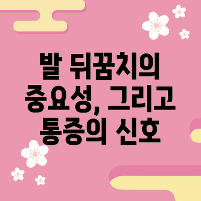 발 뒤꿈치의 중요성, 그리고 통증의 신호