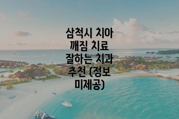 삼척시 치아 깨짐 치료 잘하는 치과 추천 (정보 미제공)