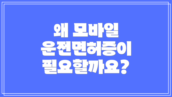 왜 모바일 운전면허증이 필요할까요?