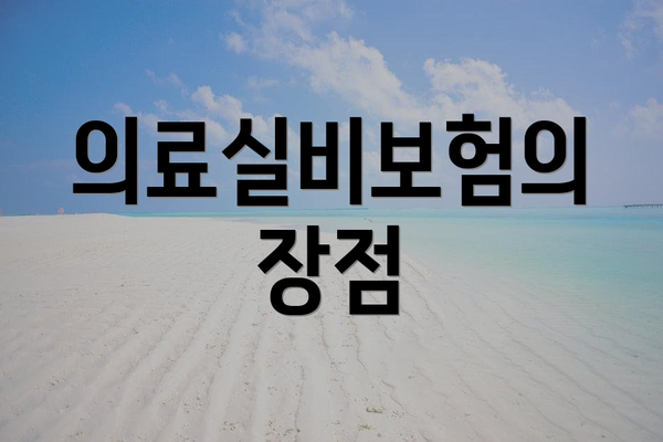 의료실비보험의 장점