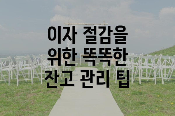 이자 절감을 위한 똑똑한 잔고 관리 팁