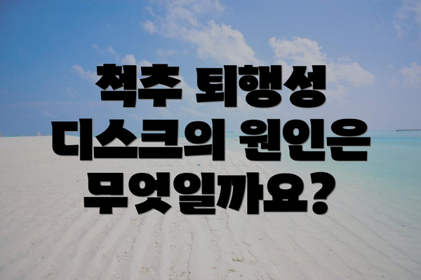 척추 퇴행성 디스크의 원인은 무엇일까요?