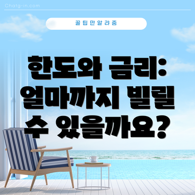 한도와 금리: 얼마까지 빌릴 수 있을까요?