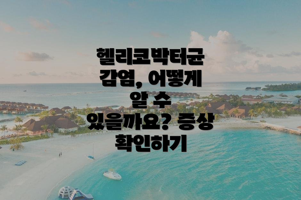 헬리코박터균 감염, 어떻게 알 수 있을까요? 증상 확인하기