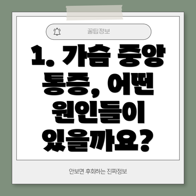 1. 가슴 중앙 통증, 어떤 원인들이 있을까요?