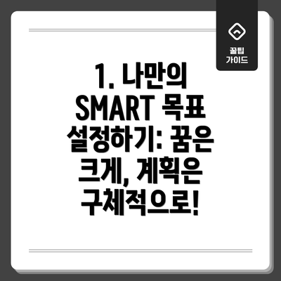 1. 나만의 SMART 목표 설정하기: 꿈은 크게, 계획은 구체적으로!
