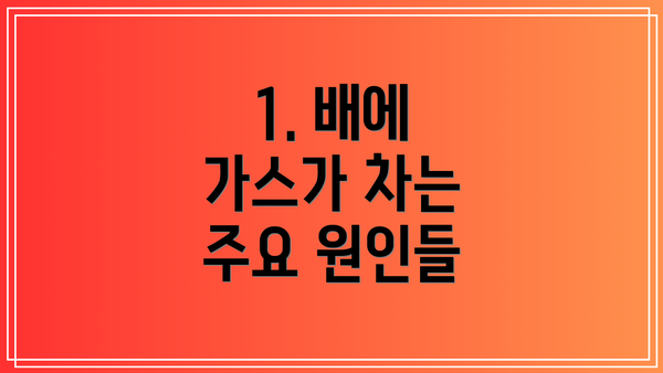 1. 배에 가스가 차는 주요 원인들