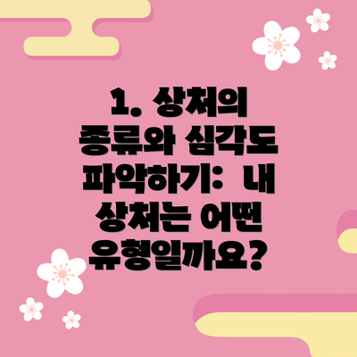 1. 상처의 종류와 심각도 파악하기:  내 상처는 어떤 유형일까요?