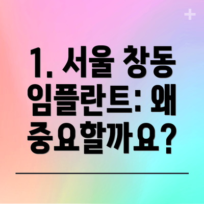 1. 서울 창동 임플란트: 왜 중요할까요?