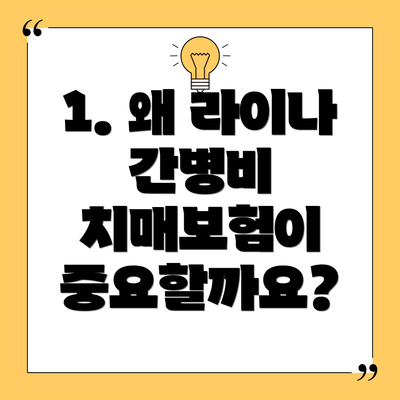 1. 왜 라이나 간병비 치매보험이 중요할까요?