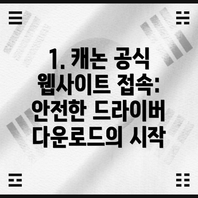 1. 캐논 공식 웹사이트 접속: 안전한 드라이버 다운로드의 시작