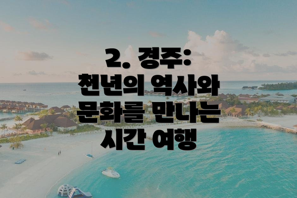 2. 경주: 천년의 역사와 문화를 만나는 시간 여행