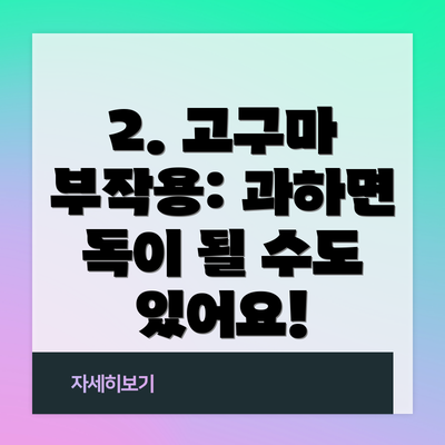 2. 고구마 부작용: 과하면 독이 될 수도 있어요!
