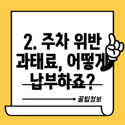 2. 주차 위반 과태료, 어떻게 납부하죠?