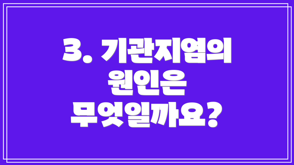 3. 기관지염의 원인은 무엇일까요?