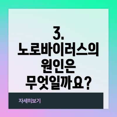 3. 노로바이러스의 원인은 무엇일까요?