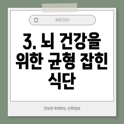 3. 뇌 건강을 위한 균형 잡힌 식단