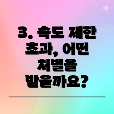 3. 속도 제한 초과, 어떤 처벌을 받을까요?