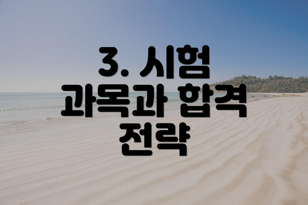3. 시험 과목과 합격 전략