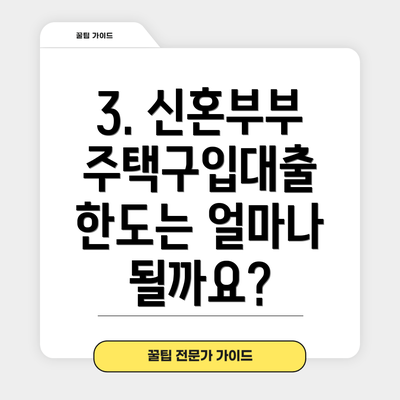 3. 신혼부부 주택구입대출 한도는 얼마나 될까요?