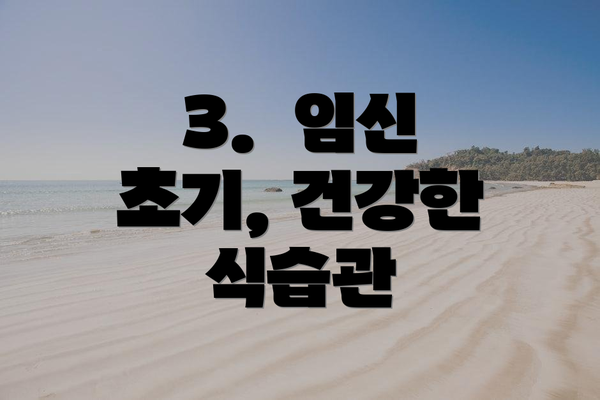 3. 임신 초기, 건강한 식습관
