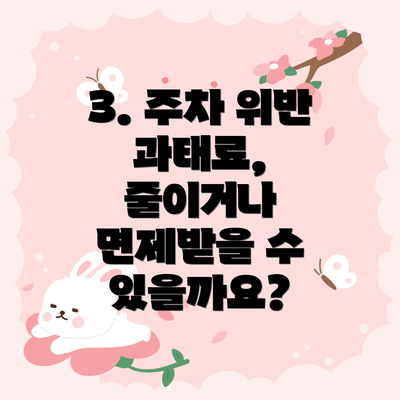 3. 주차 위반 과태료, 줄이거나 면제받을 수 있을까요?