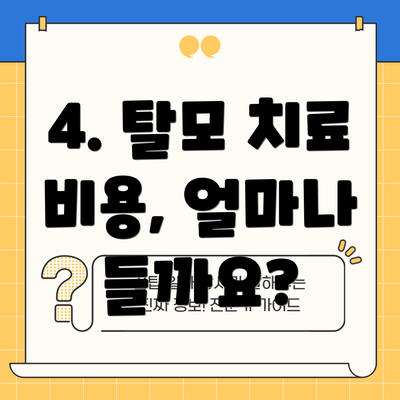 4. 탈모 치료 비용, 얼마나 들까요?