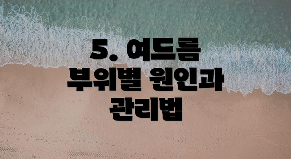 5. 여드름 부위별 원인과 관리법