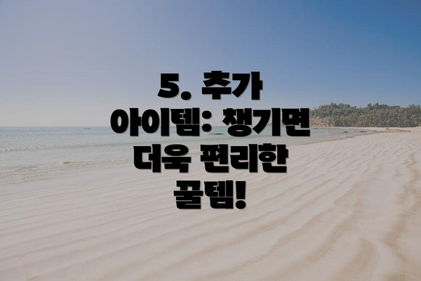 5. 추가 아이템: 챙기면 더욱 편리한 꿀템!