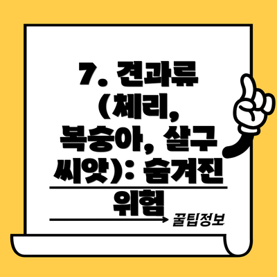 7. 견과류 (체리, 복숭아, 살구 씨앗): 숨겨진 위험