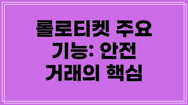 롤로티켓 주요 기능: 안전 거래의 핵심