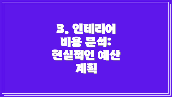 3. 인테리어 비용 분석: 현실적인 예산 계획
